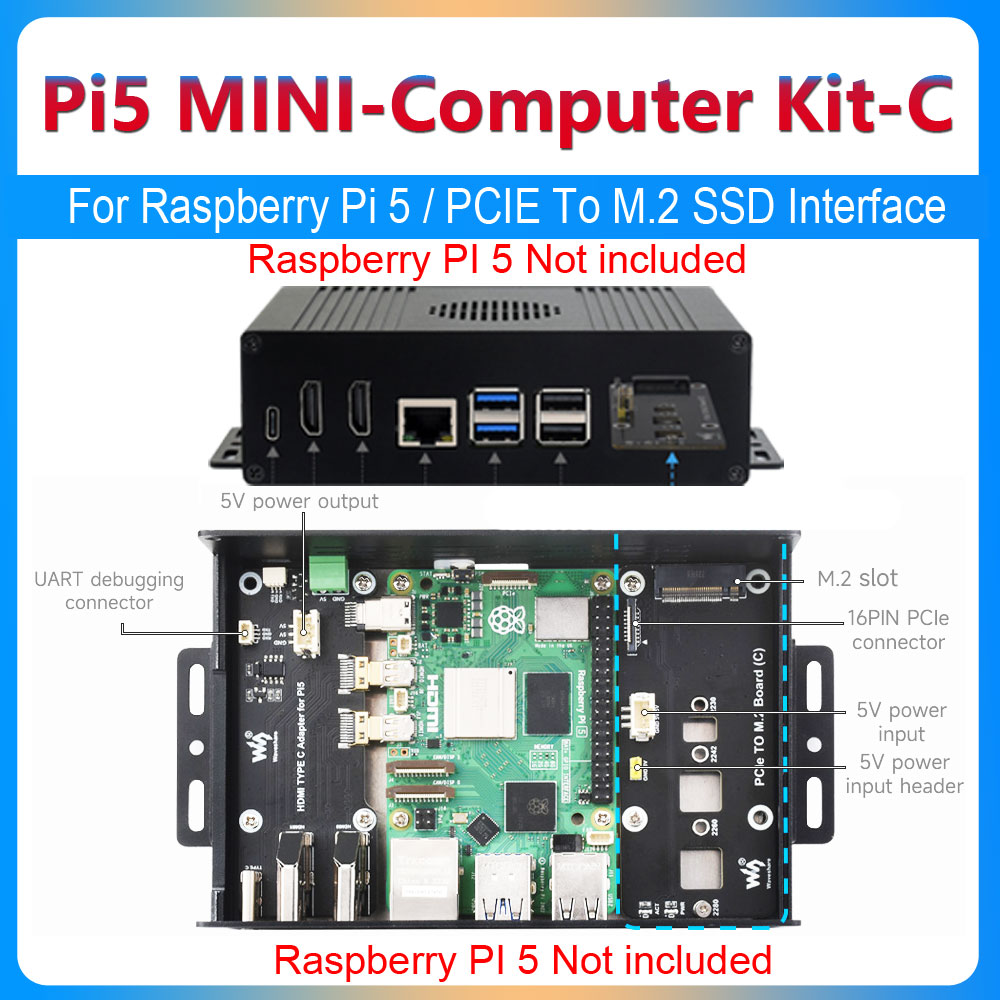 Raspberry Pi 5 Box Case Kit-C  - огляд і ціна Argon One V3 M.2 Nvme Case