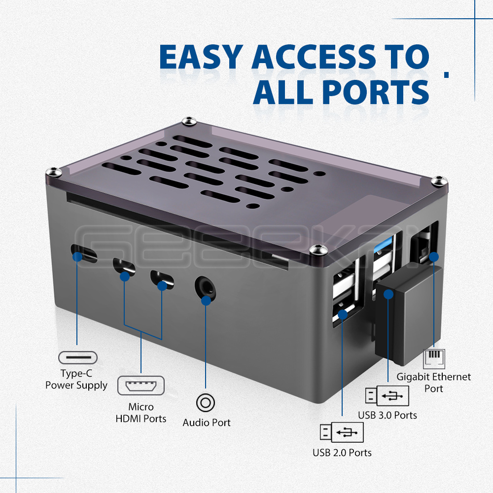 GeeekPi  Aluminum Brick Case B - огляд і ціна Argon One V3 M.2 Nvme Case